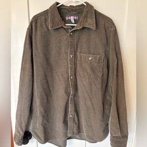UO Green Corduroy Button-Up Shirt